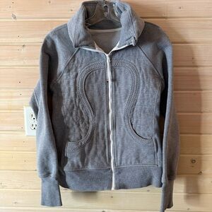 Lululemon Grey Classic Scuba Hoodie Full Zip Size 6 Heavy Weight Sweatshirt